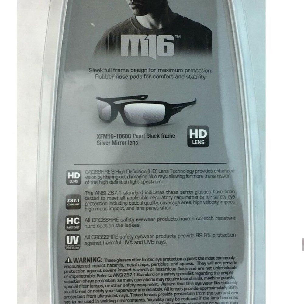 Crossfire Protective Eye Glasses Sliver Miror Lens - Picture 2 of 16